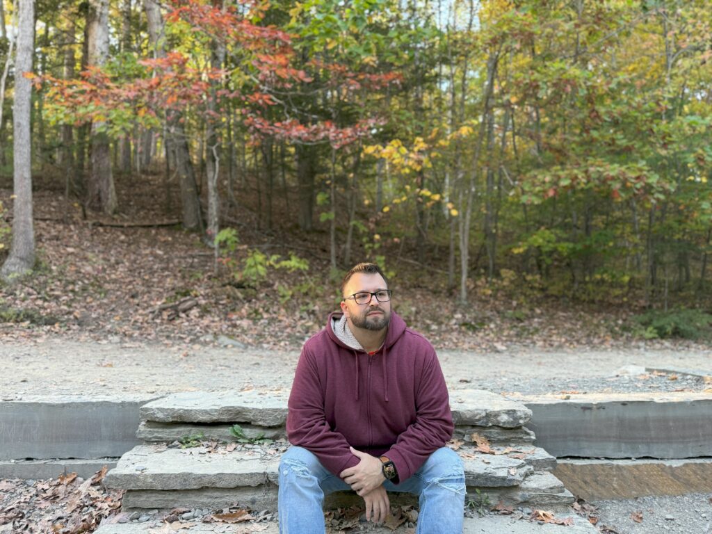 Sean Erixon at Watkins Glen State Park, near the Rainbow Waterfall